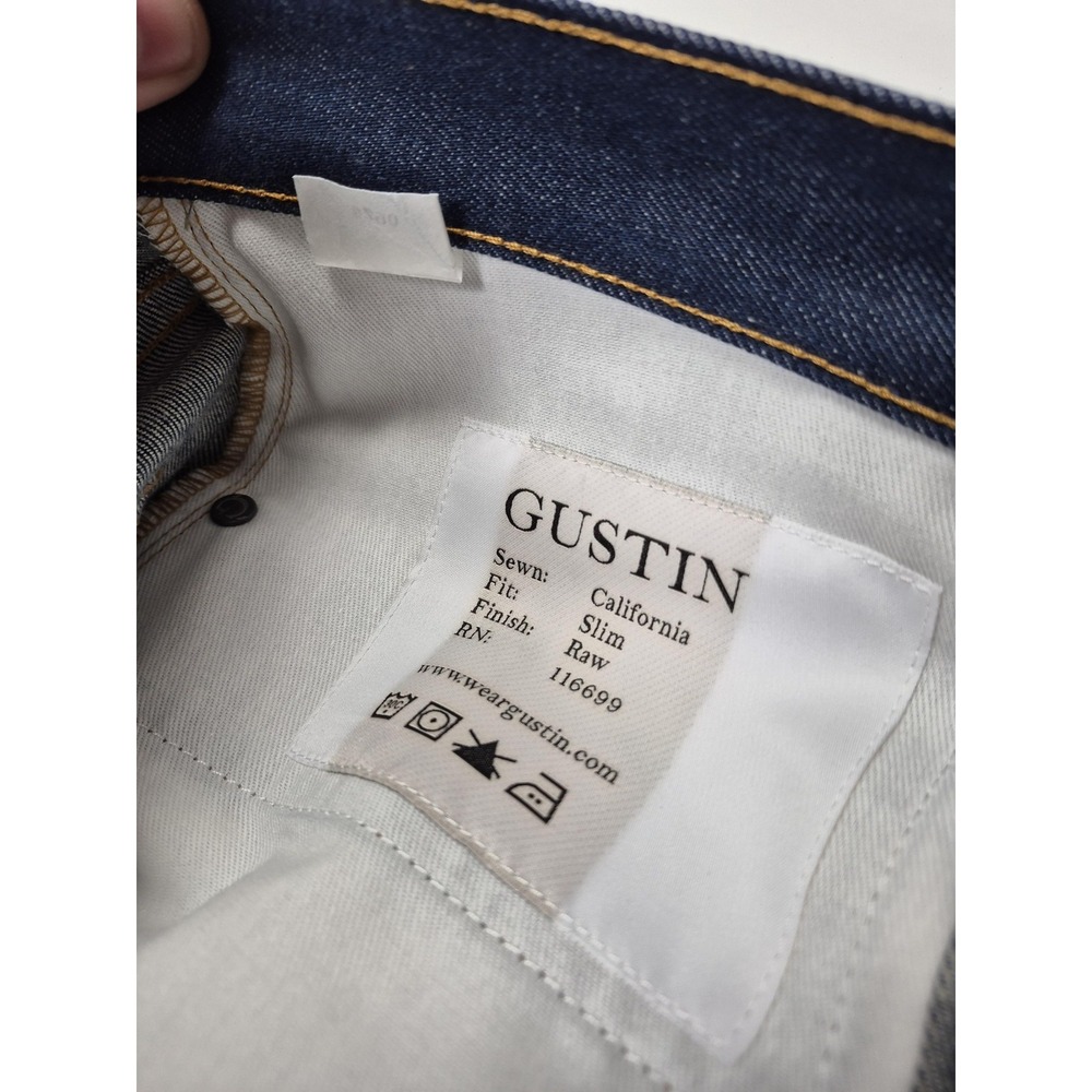 Gustin California Slim Jeans Men's 36x36 Blue Selvage Denim Button Fly USA #290 - Picture 8 of 16